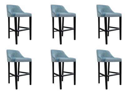 6x Kompletní sada designové židle baru barový stolička Garnitury židlí