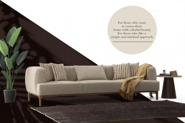 Třísedák, 3místná pohovka, bavlněná látka, moderní luxusní obývací pokoj, nová.