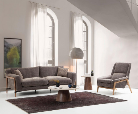 Třísedák Pohovka 3Místná Látka Moderní Pohovky Design Obývací Pokoj Šedá
