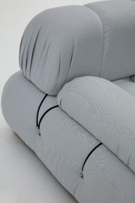 Kompletní sedací souprava, pohovka 3+2+1 místná moderní šedá látková souprava.