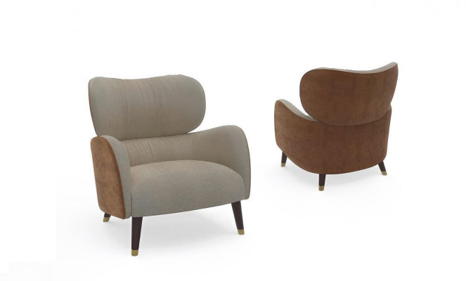 Křeslo šedé obývací pokoj nábytek design moderní luxus jednosedadlová televizní křeslo