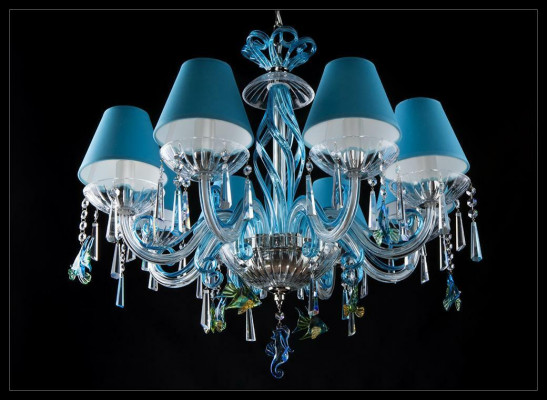 Modrý stropní svítidlo světla design lustr lampy lustru křišťál