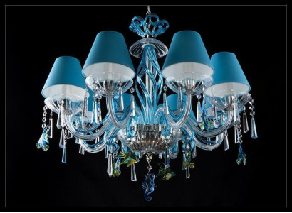 Modrý stropní svítidlo světla design lustr lampy lustru křišťál