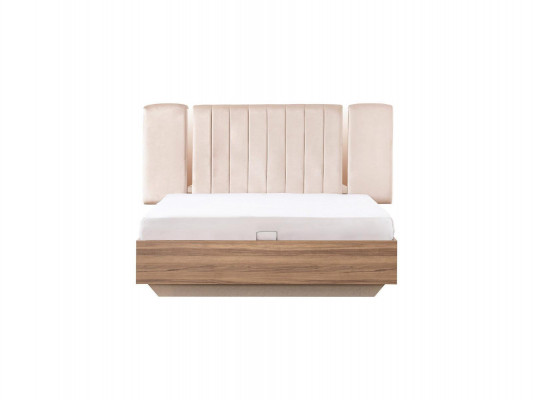 Rám postele Manželská postel s úložným prostorem Beige látka Luxus Moderní