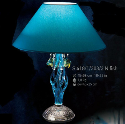 Stolní lampa v antickém stylu se šustěnými lampami a krystaly.
