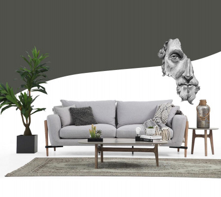 Sofa set 3-sedadlová sedačka třísedadlová látková sedací souprava moderního designu šedá