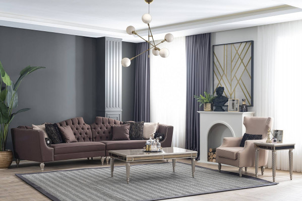 Moderní obývací pokoj luxusní sada pohovky 5+1 sedačka stolkem styl