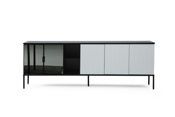 Sideboard Kommode Anrichte aus Holz im modernen Design in Weiß für das Wohnzimmer.