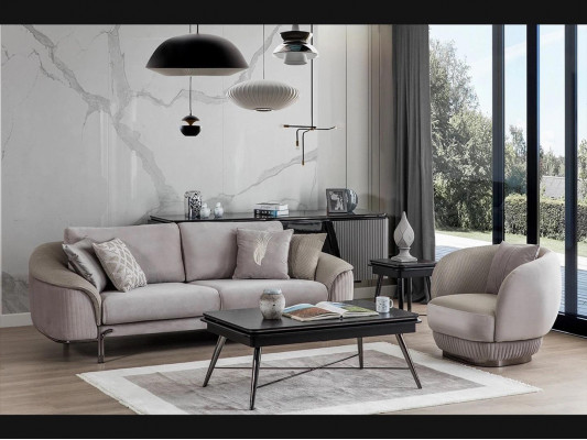 Kompletní set 2 kusy křesla Design třísedáku Luxus Design do obývacího pokoje.