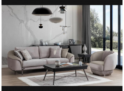 Kompletní set 2 kusy křesla Design třísedáku Luxus Design do obývacího pokoje.