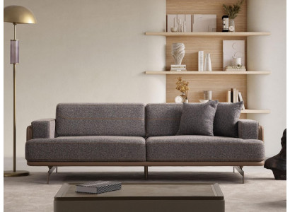 Šedá třísedák luxusní obývací pohovka Designérská třísedací pohovka