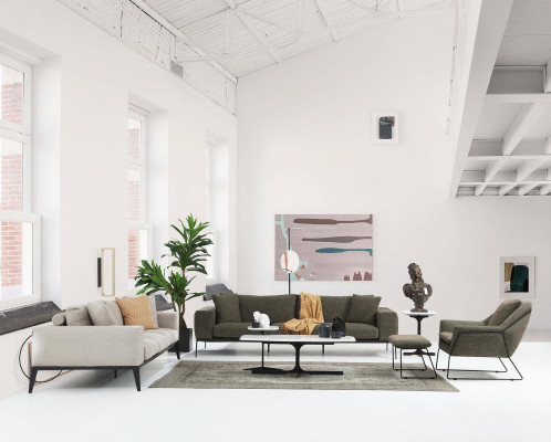Dvousedací pohovka 2místná šedá látka moderní design obývacího pokoje z polyesteru.