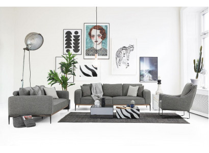 Sofa set 431 sezení Sofa Modern Fabric Set Gray skupina obývacího pokoje