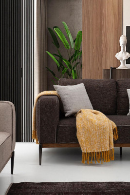 Sofa sestava 431 gauč 3místný gauč Garnitura Beige Pohovky Křesla Moderní set
