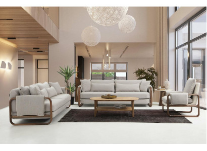 Sofa set 2-seater armchair two-seater modern fabric grey set design