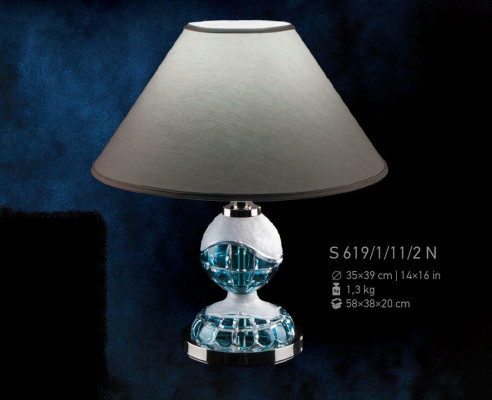 Stolní lampa v antickém stylu s křišťálovým lustr.
