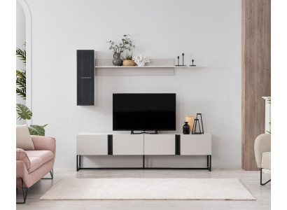 Nábytek TV stojan skříň RTV nízký stolek Regály obývací pokoj Bílý Dřevo