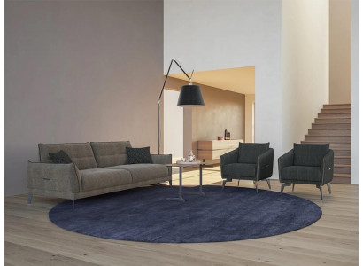 Design šedá pohovka třísedadlová moderní 2x stolička nábytku luxusní konferenční stůl