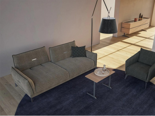 Design šedá pohovka třísedadlová moderní 2x stolička nábytku luxusní konferenční stůl