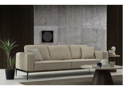 Sofa třímístná 3 místná látka Moderní design pohovky Obývací pokoj Beige