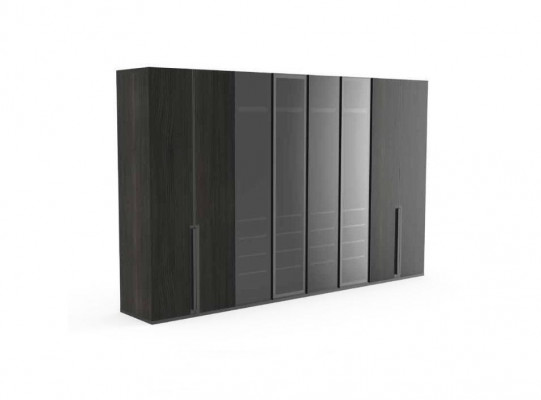 Šatník ložnice Luxus Skříně 8dveřový Černý Skříň