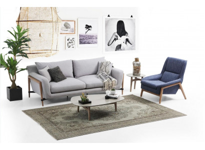 Sofa set 2-sedačková židle Dvousedadlové látkové pohovky Moderní design Šedá