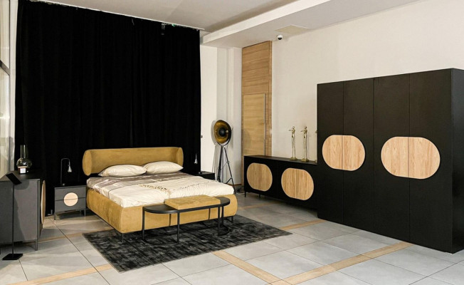 Noční stolek šedý ložnice Elegantní stůl Luxus dřevo nábytek konferenční stolek