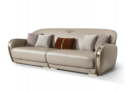 Elegantní sada pohovky Taupe 3+2 kožená obývací souprava pro obývací pokoj