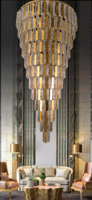 Křišťálový lustr zlatý stropní lampa 80 cm kapka