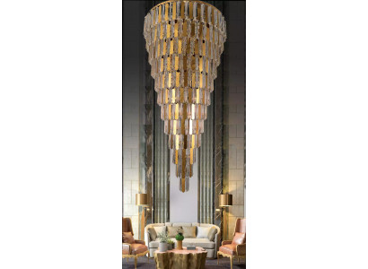 Křišťálový lustr zlatý stropní lampa 80 cm kapka