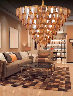 Lustr klasická lampa obývací pokoj zlatá křišťálová stropní lampa
