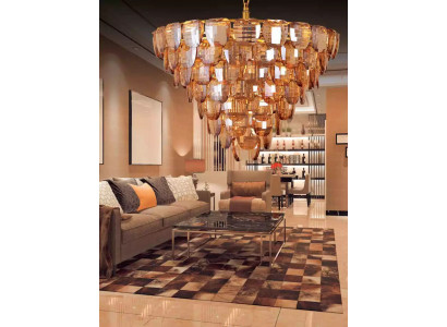 Lustr klasická lampa obývací pokoj zlatá křišťálová stropní lampa