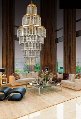 Lustr Luxus Zlatý Lustr Stropní Lampa Lustr Kristal XXL