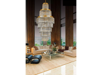 Lustr Luxus Zlatý Lustr Stropní Lampa Lustr Kristal XXL