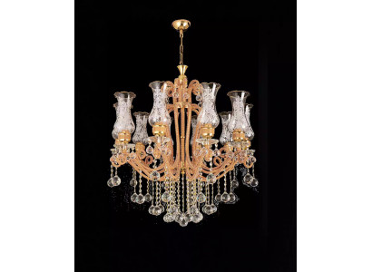 Luxusní lustr lustr stropní lampa krystalem zlato lampa