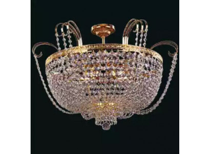 Lustrový luxusní lustr s křišťálovým zlatým lampovým světlem