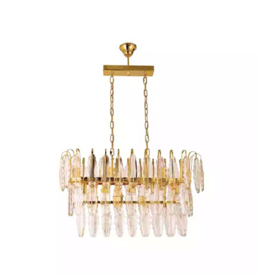 Lampa lustr nádherný luxusní zlatý stropní lustr křišťálový.