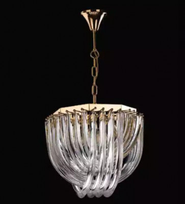Lustr, stropní lampa do obývacího pokoje s křišťálovými vývěsky, nový.