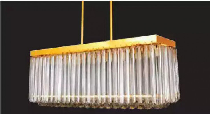 Křišťálový lustr ve moderním stylu, nová zlatá stropní lampa pro obývací pokoj