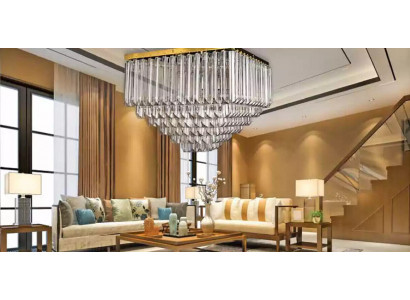 Lustenkový lustr nástropní lampa závěsná lampa nová obývací místnost zlatá moderní.
