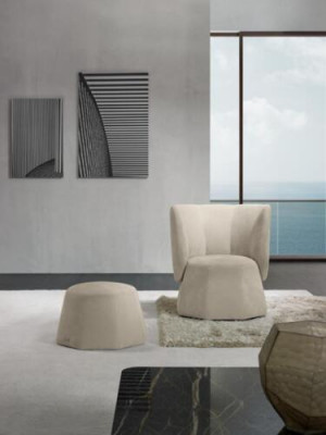 Design křeslo Luxus jednosedák Moderní s opěrkou Textilní sedadlo Nábytek Jednosedák Prianera