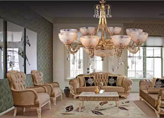 Lustr Luxus Stropní lampa Lustr Stropní lampa Sklo Zlato