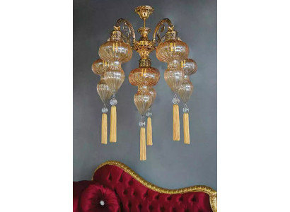 Lustr, lustry, lustry, stropní lampa, lampy sklo, žlutá moderní