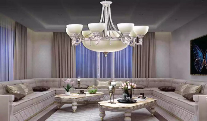 Lampy stropní lustr lustr žyrandol Bílý stropní lampa sklo moderní