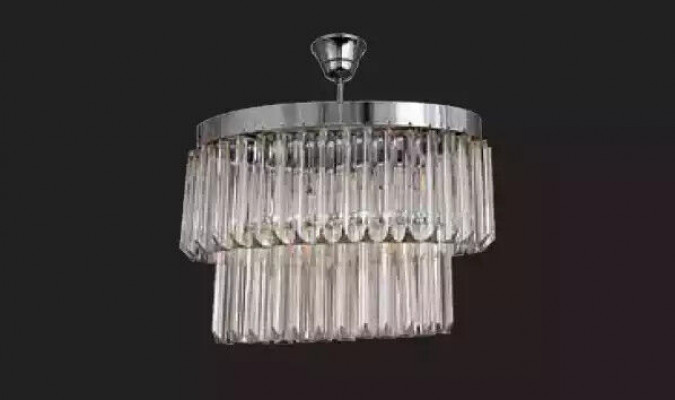 Obývací pokoj lustr Crystal Stropní lampa nový šedý Moderní