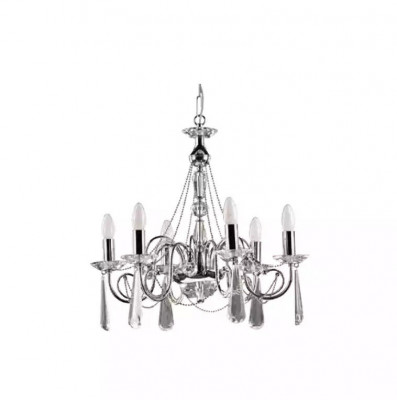 Stříbrný lustr Visící korunní lampa Lustr Luxusní lampa Moderního umění