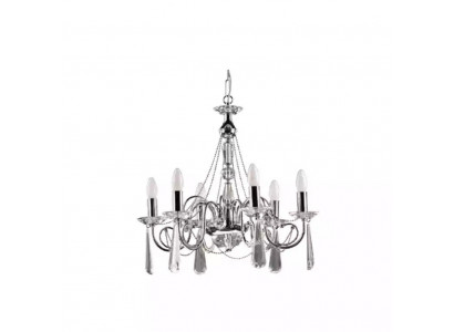 Stříbrný lustr Visící korunní lampa Lustr Luxusní lampa Moderního umění