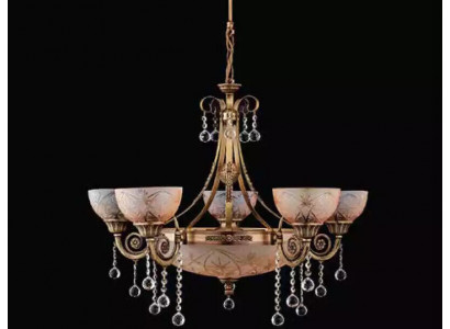 Stropní lampa Lustr Lustr Lampa Lustr Sklo Zlato Hnědá
