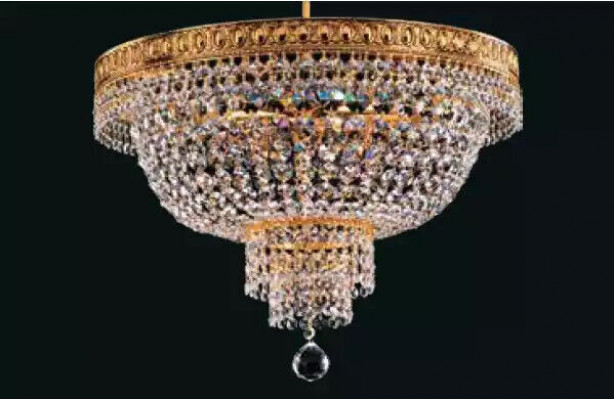 Lustr Luxus Zlatý lustr Lustr Kovový lustr S křišťálovými kameny
