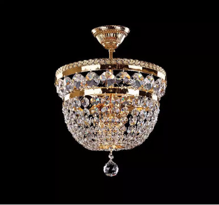 Kulatý luxusní lustr stropní lampa stropní lustr lustr zlato krystalový typ